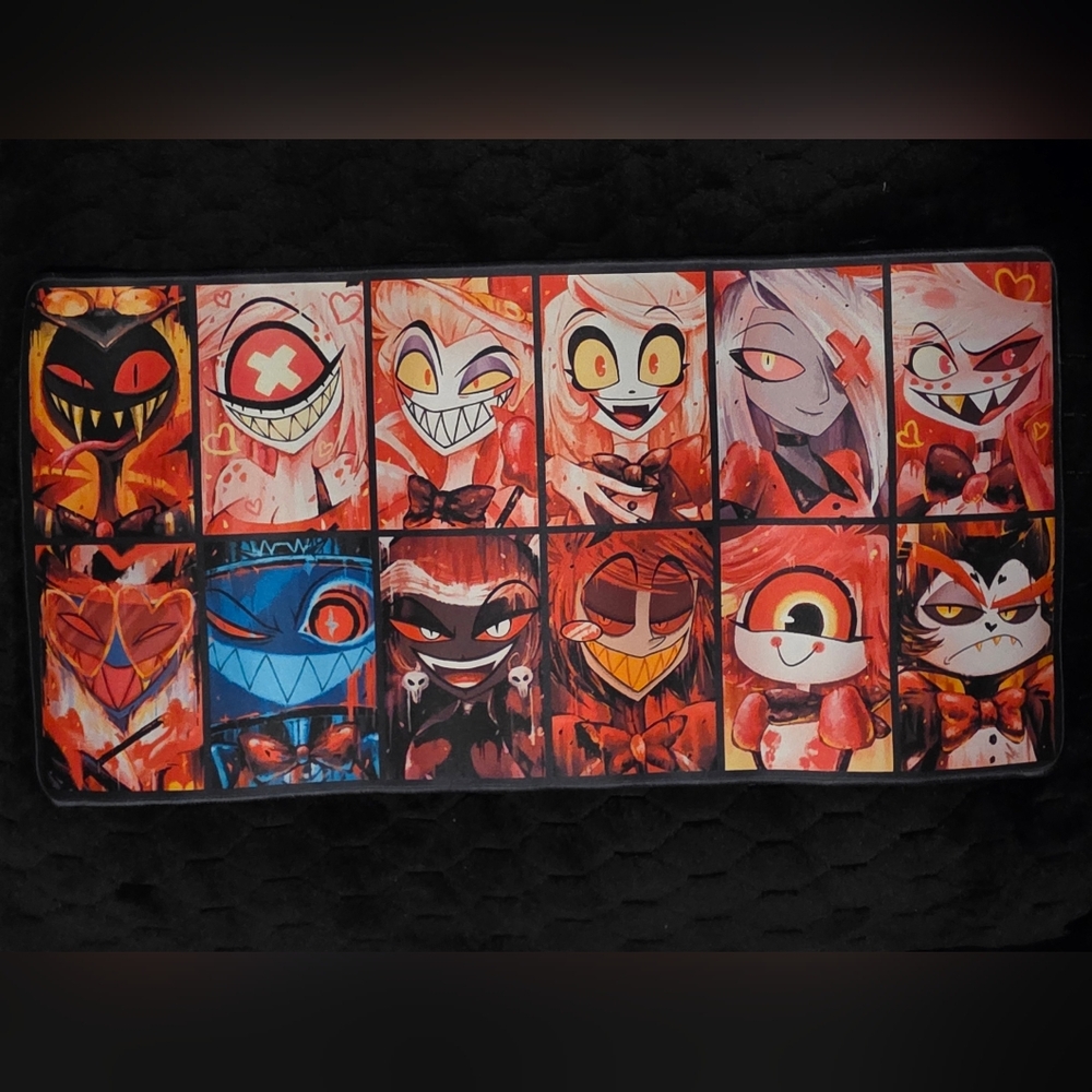 Hazbin Hotel Play Mat / Long Mouse Pad 12×24in Fanmade NEW Angel Alastor Vox etc